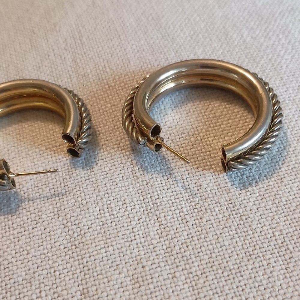 Elegant Gold Hoop Earrings - Picture 2 of 4